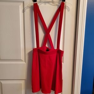 Skirt with attached suspenders